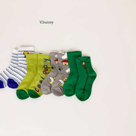 vbunny/78. puffy socks set M(130-150)-XL(180-210)