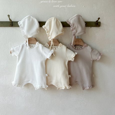 monbebe/11. summer waffle ( bonnet suit S(3-6)-L(12-24)