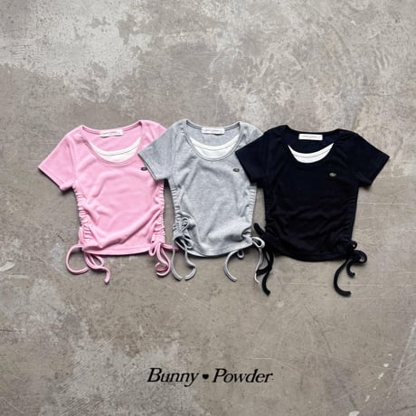 bunnypowder/143. shirring ray T-shirt S-XL