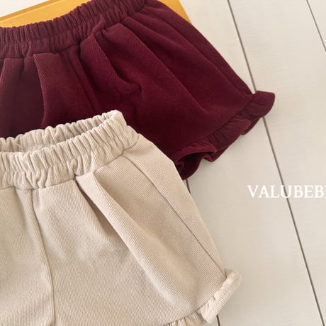 valubebe/64. corduroy fril half pants 6M-S