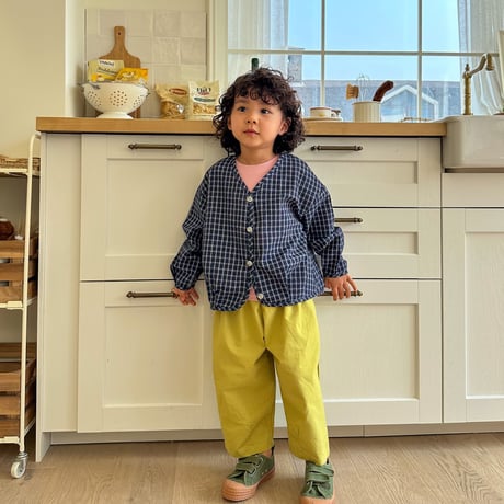 tinyhiker/2. cotton check cardigan XS-XL