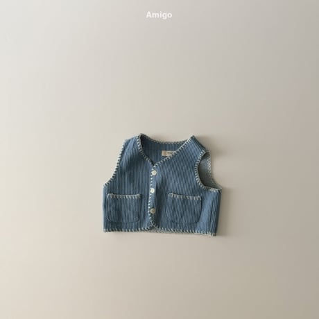 amigo/27. denim mello vest XS-XL