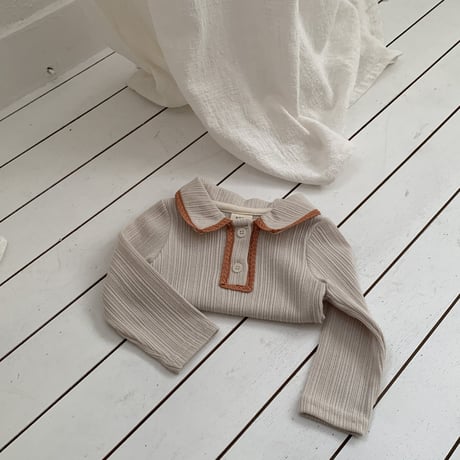 bebeholic/30. peach lace T-shirt S-L