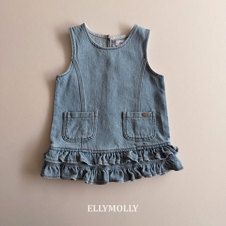 ellymolly/152. denim little pocket one-piece 13-15