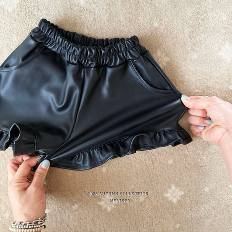 melikey/65. leather fril half pants XS-XL