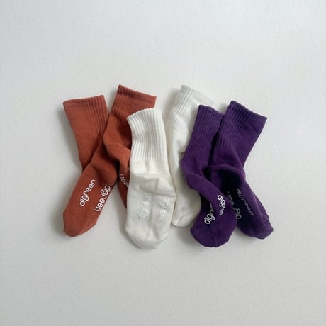 digreen/58. Dual Rib Socks(Cream Set) SOCKS_S-SOCKS_XL