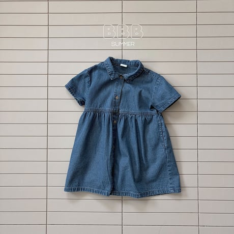bellabambina/50. denim collar one-piece XS-XL