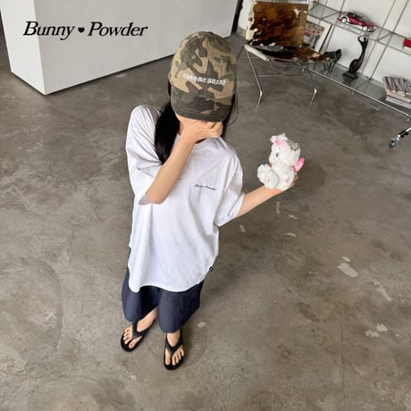 bunnypowder/85. bunny half t T-shirt S-XL