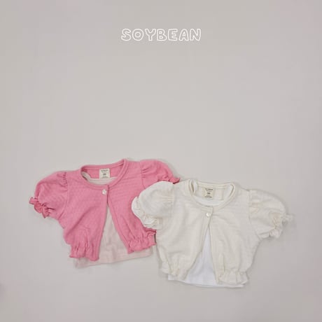 soybean/51. plan ) puff sleeveless set cardigan XS-XL