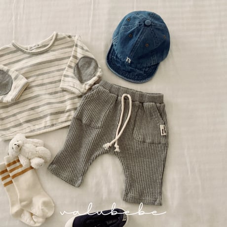 valubebe/14. wide waffle baggy pants 6M-18M