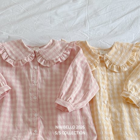 ninibello/52. shushu check one-piece 2XL
