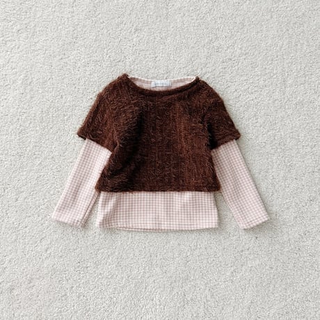 urbanrabbit/51. Check & Hairy Layered Set JS-JM