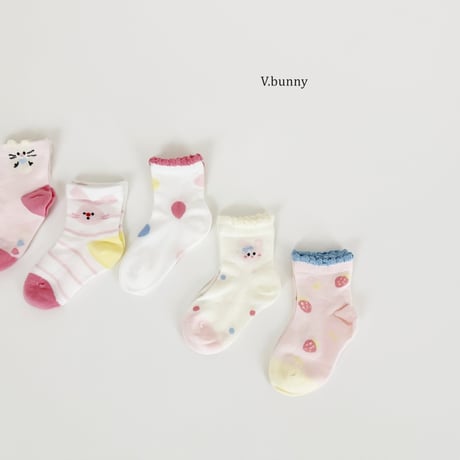 vbunny/9. strawberry socks set S(130-150)-L(180-210)
