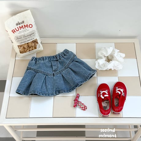 secondmoment/19. pleated denim skirt S-XL