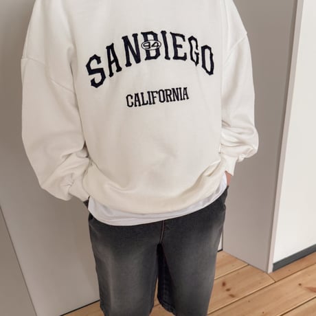 fromi/27. sandy ego embroidery man-to-man S-XL