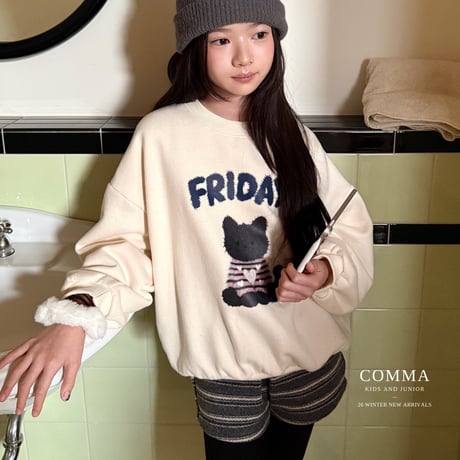 comma/5. knit cat man-to-man 140-150