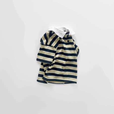 fromi/85. collar half t T-shirt S-XL