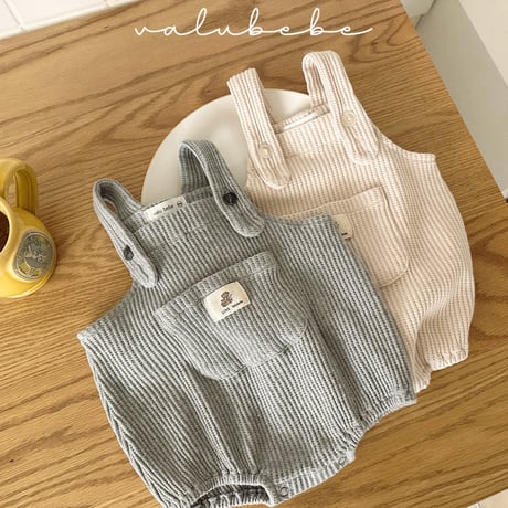 valubebe/7. waffle overalls suit 6M-18M