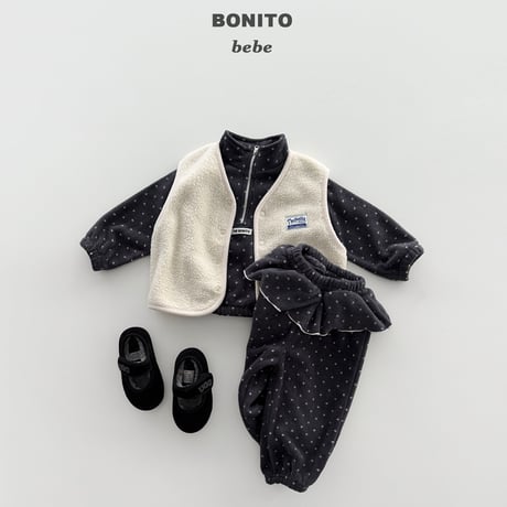 bonito/93. fril half zipup set JS-JM