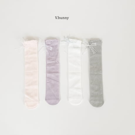 vbunny/94. vallet ribbon socks set FREE(37CM)