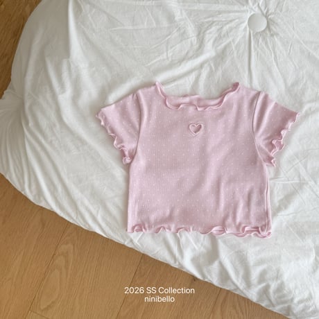 ninibello/5. dot heart punching T-shirt XS-XL