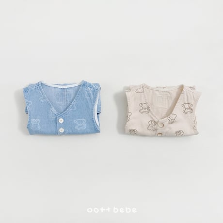 oottbebe/69. bear one-piece XS(1-2Y)-XL(6-7Y)