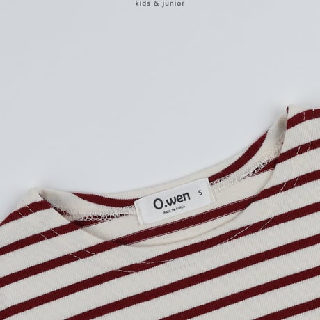 owen/54. boat neck stripe T-shirt JS-JXL