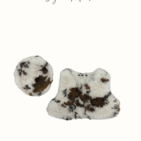 yogurtmansion/58. cow vest hat XS-XL