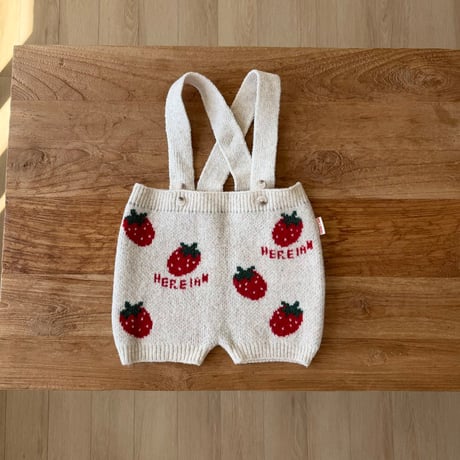 hereiam/15. strawberry knit overalls 18M-S