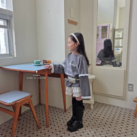 comma/59. point lace T-shirt 140-150