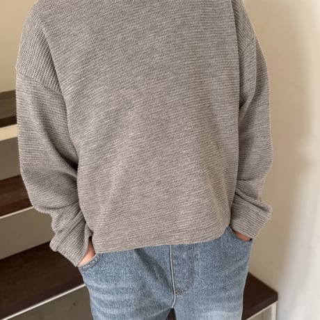 fromi/52. waffle semmi crop T-shirt JS-JL