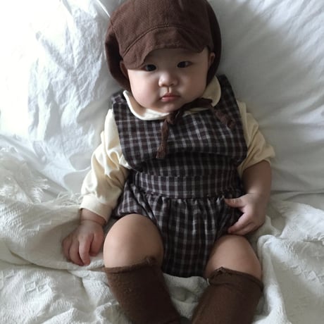 lalaland/75. b check romper 6M-18M