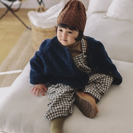 onu/29. check shirring overalls  BABY(12M)-M(4-5Y)