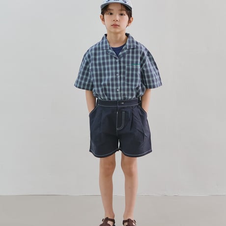 minimal/62. half t check shirt S-XL