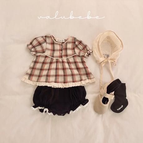 valubebe/68. checkcheck puff blouse 6M-S