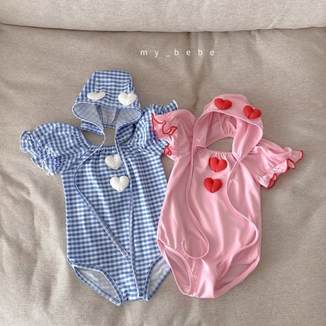 mybebe/6. heart motive shirring swimsuit S-L