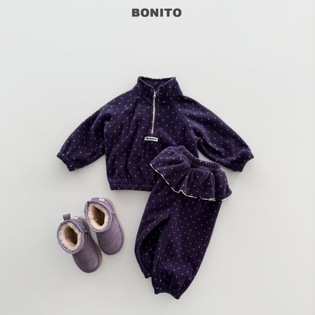 bonito/93. fril half zipup set JS-JM