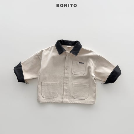 bonito/44. ledder collar jacket 12M-XL
