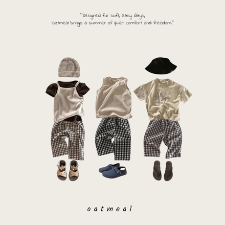 oatmeal/5. basic check pants XS-XL