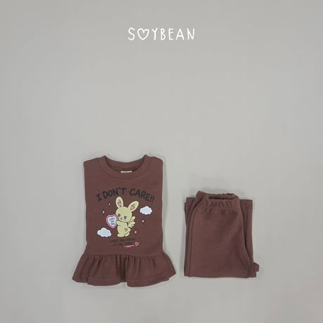 soybean/116. plan ) bunny fril wide updown set XS-XL