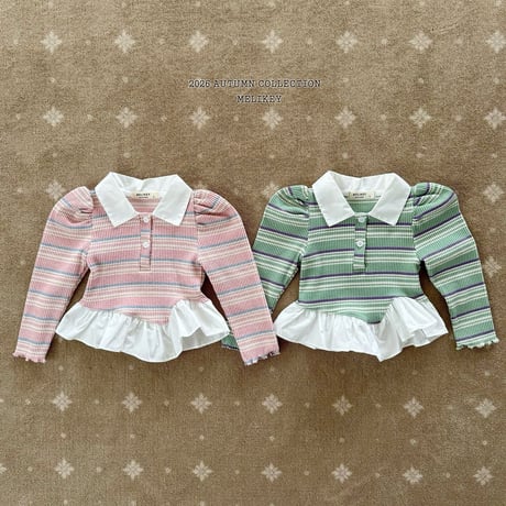 melikey/36. oblique fril collar T-shirt JS-JM