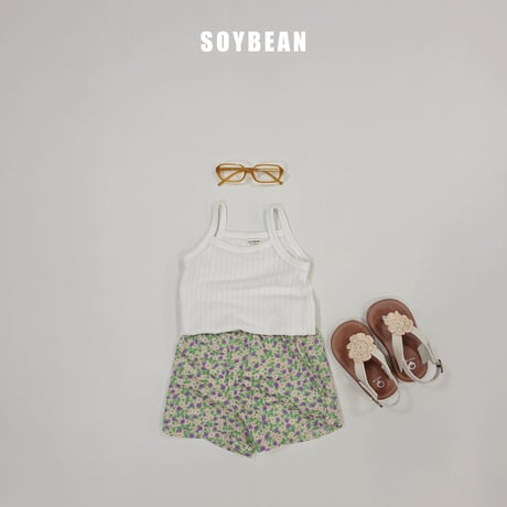 soybean/158. plan ) strawberry flower sleeveless updown set XS-XL