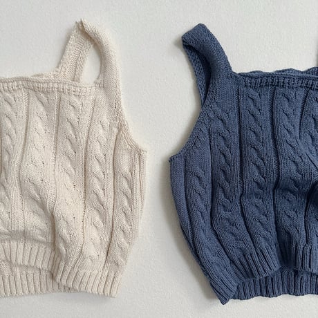 minirobe/5. Cable Knit Vest  S-XL