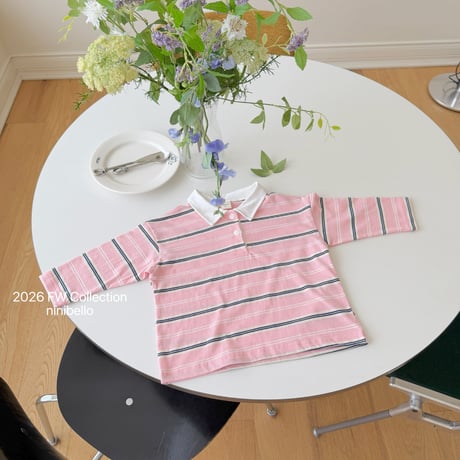 ninibello/38. Milky Stripe Collar T-shirt ADULT