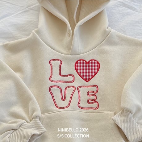 ninibello/89. love hood T-shirt XS-XL