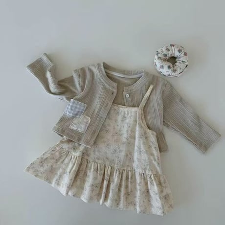 aiai/53. baby digital printing cardigan set one-piece XS-L