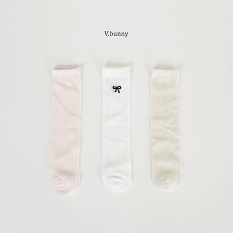 vbunny/41. shy ribbon socks set FREE