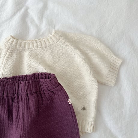 minirobe/10. emblem 3/4 Sleeve Knit  S-XL