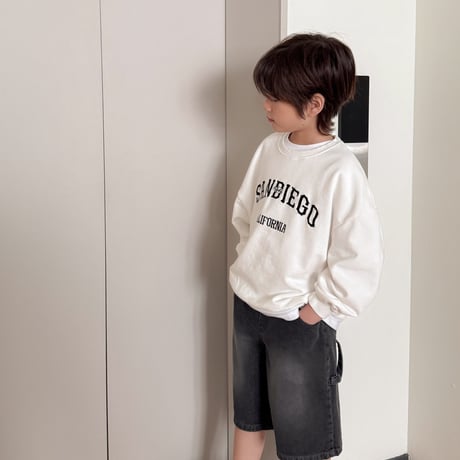 fromi/28. sandy ego embroidery man-to-man JS-JL