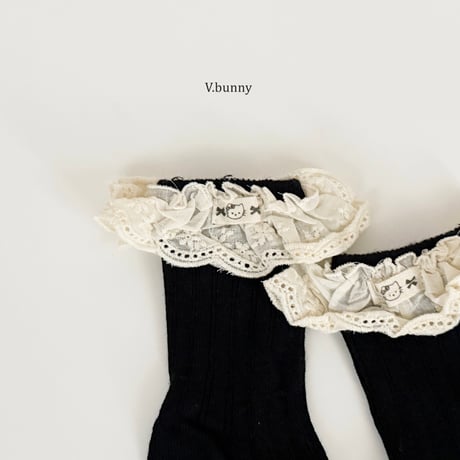 vbunny/37. ribbon lace socks set M(130-150)-XL(180-210)